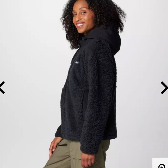 Columbia Black Teddy Jacket Full-Zip Outdoor Essential - Picture 3 of 4